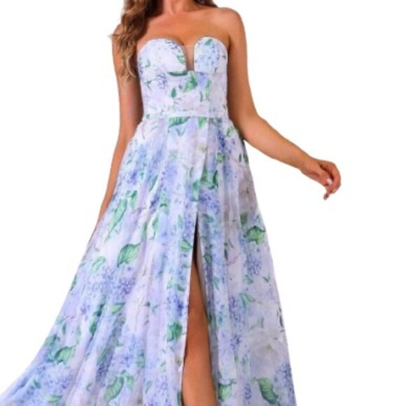 NWT Terani Couture 251P4142 Chiffon Prom Dress Ivory Multi Size 6